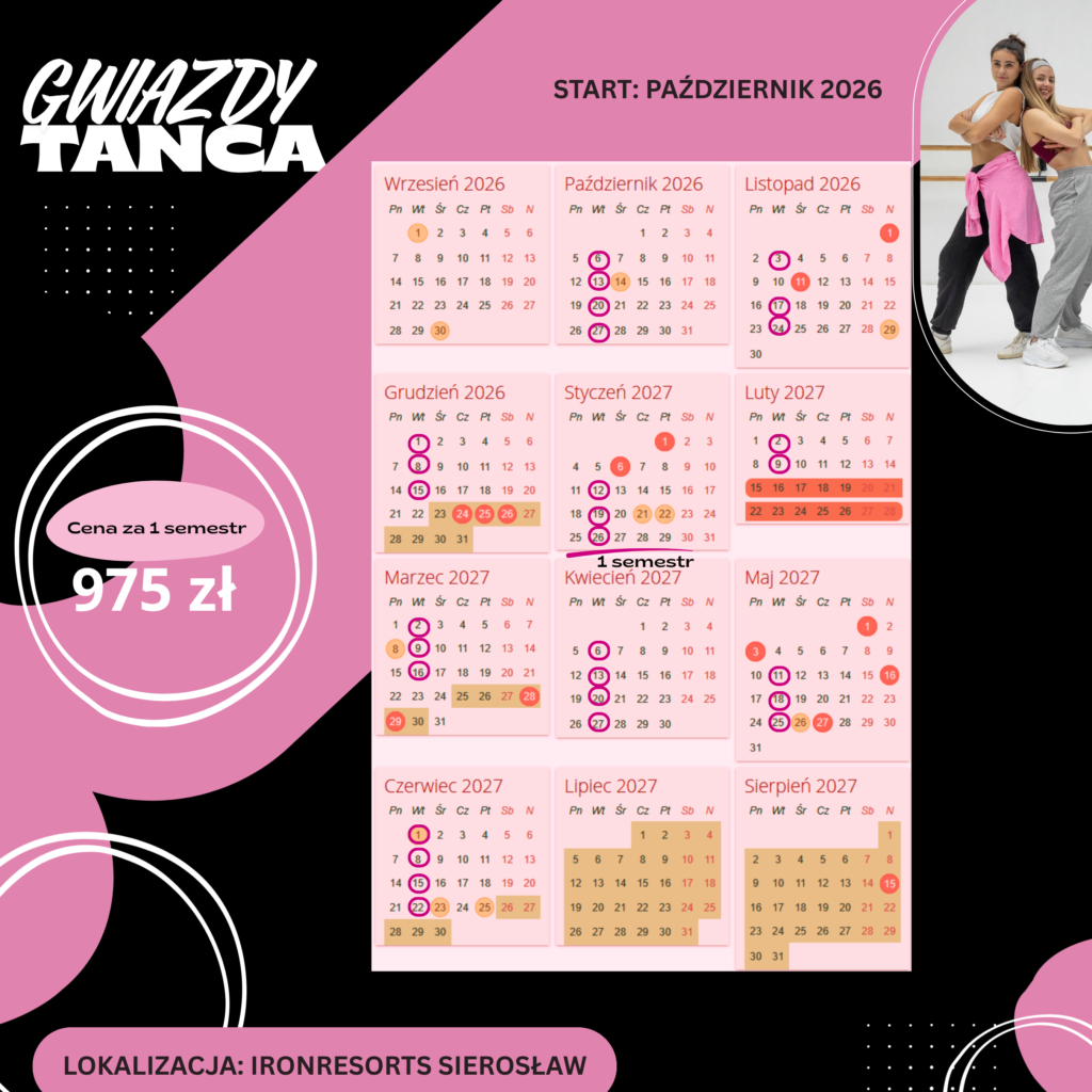 rozkŁad zajĘĆ taneczne paŹdziernik
